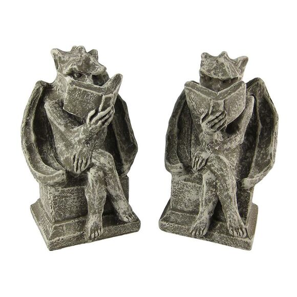 Cool Bookworm Gargoyle Book Ends Bookends Reading - Picture 1 of 5